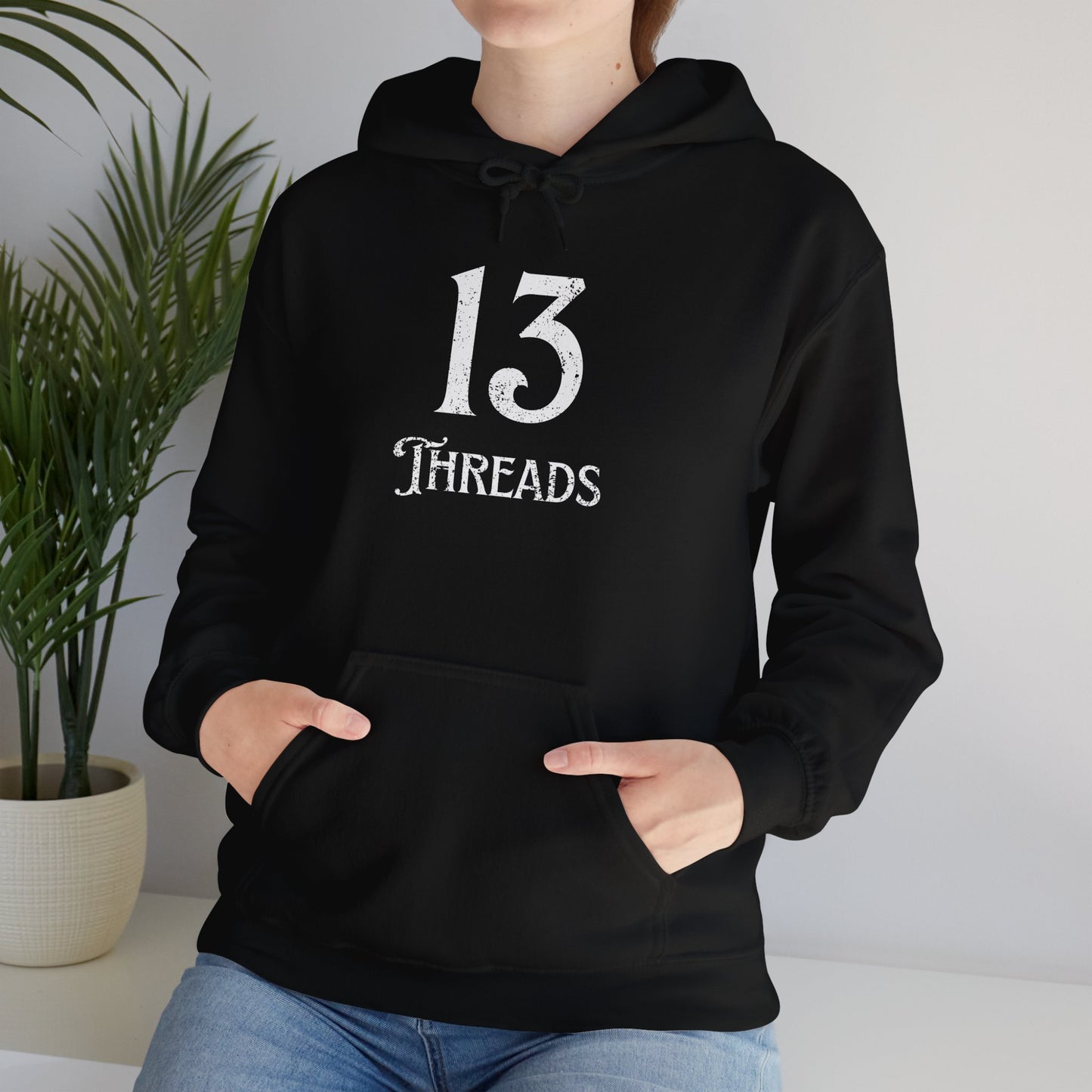 13 Threads Logo Black Hooded Sweatshirt