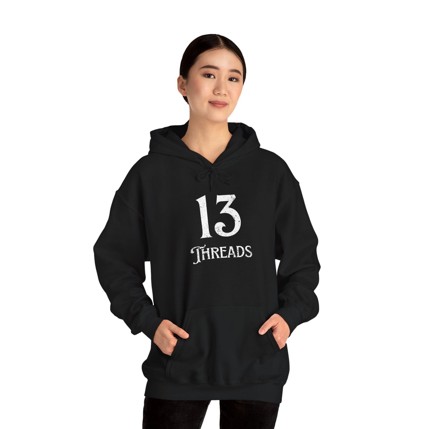 13 Threads Logo Black Hooded Sweatshirt