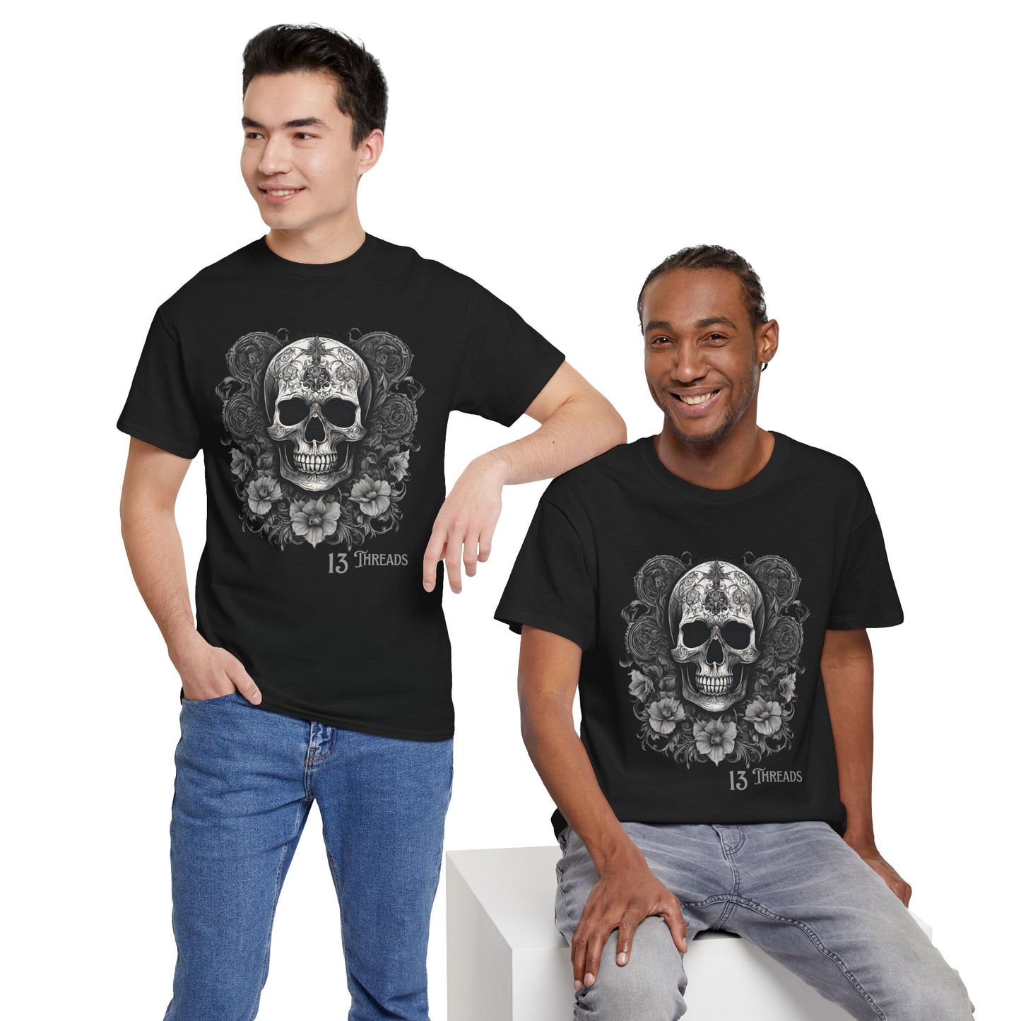 Skull And Orchids T-shirt