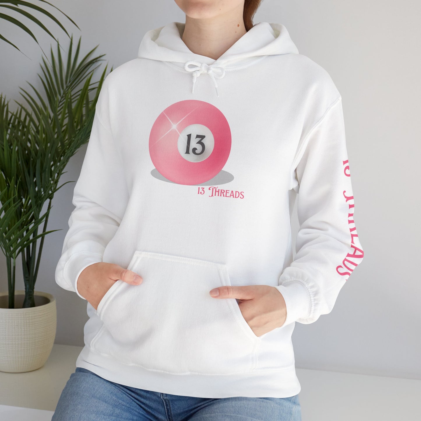 Pink Cue Ball 13 Threads Branded Hoodie