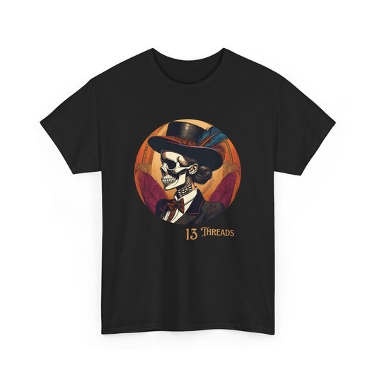 Female Skull With Feather 13 Threads T-shirt