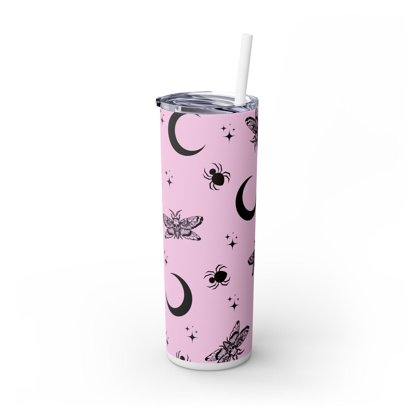 Pink Goth Skinny Tumbler with Straw, 20oz