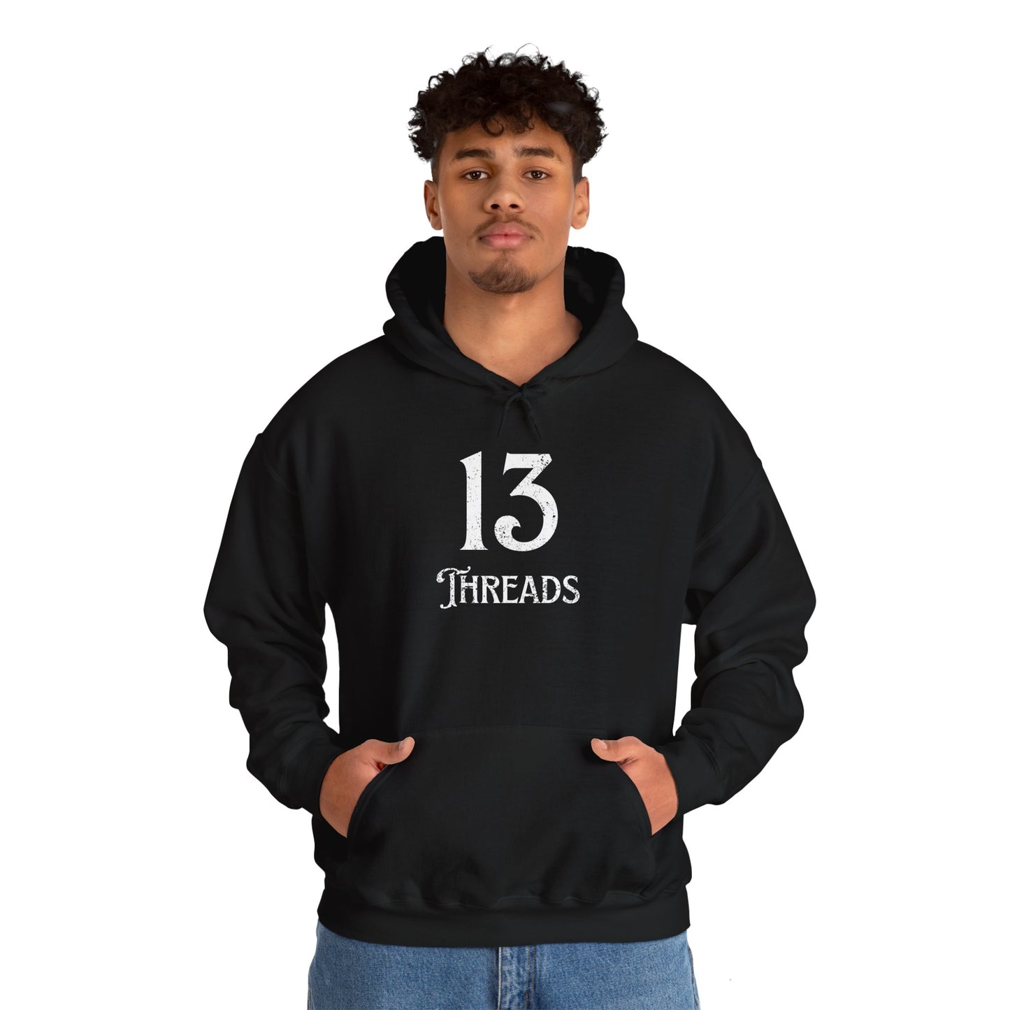 13 Threads Logo Black Hooded Sweatshirt