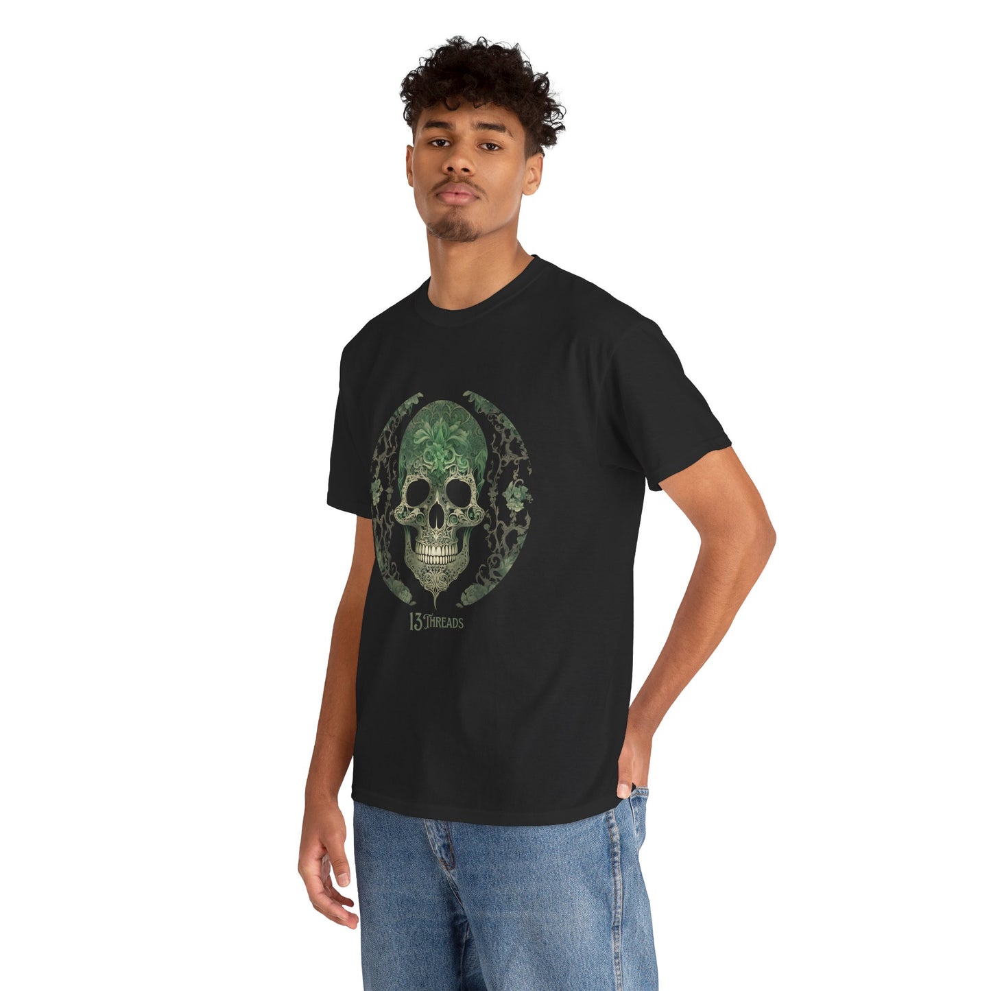 Green Skull 13 Threads T-Shirt