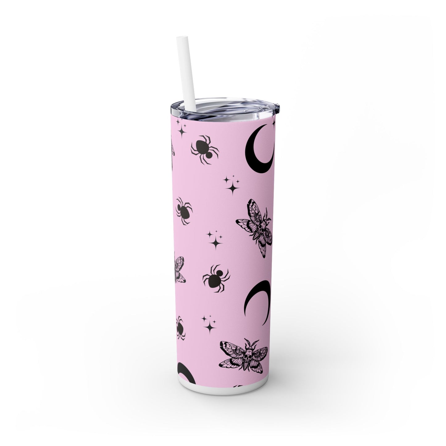 Pink Goth Skinny Tumbler with Straw, 20oz