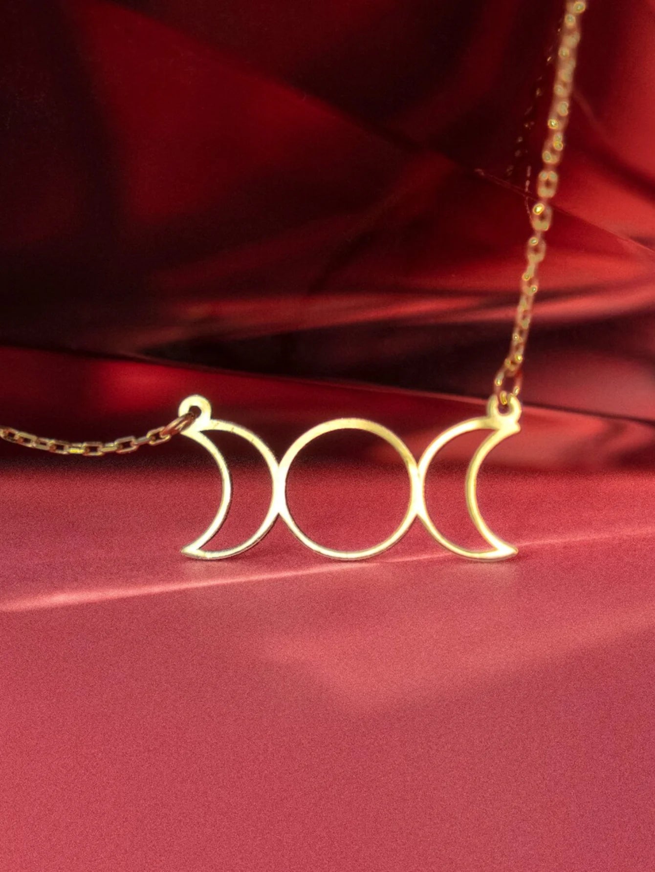 Triple Moon Goddess Necklace