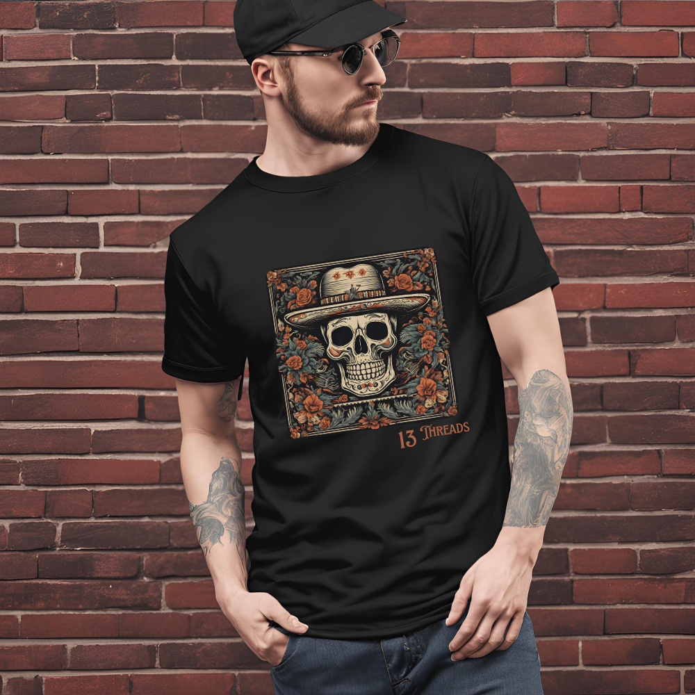 Skull In Straw Hat 13 Threads T-shirt