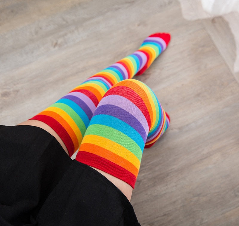 Thigh High Rainbow Socks