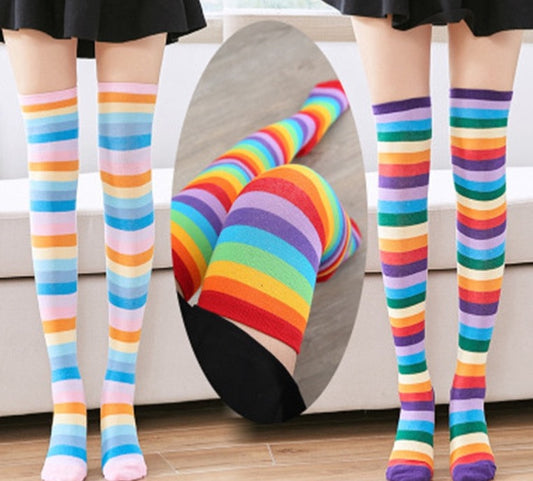 Thigh High Rainbow Socks